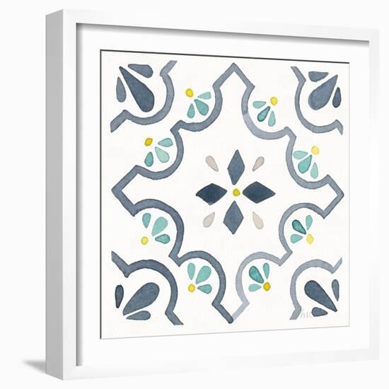 Garden Getaway Tile II White-Laura Marshall-Framed Art Print