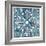 Garden Getaway Tile III Blue-Laura Marshall-Framed Art Print