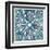 Garden Getaway Tile III Blue-Laura Marshall-Framed Art Print