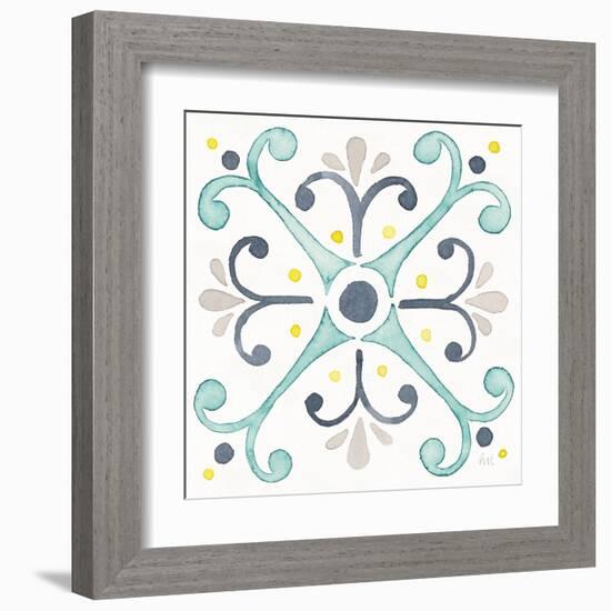 Garden Getaway Tile III White-Laura Marshall-Framed Art Print