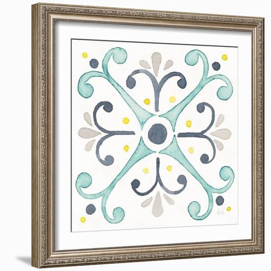 Garden Getaway Tile III White-Laura Marshall-Framed Art Print