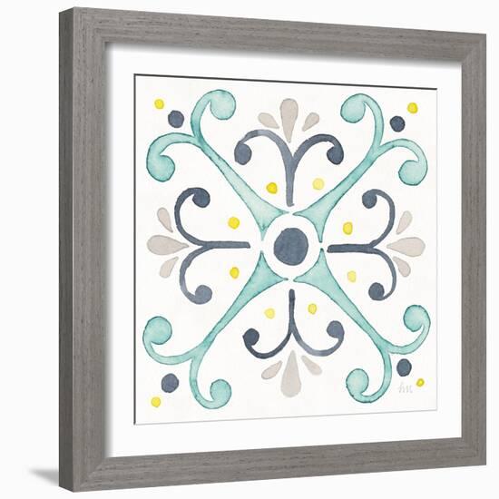 Garden Getaway Tile III White-Laura Marshall-Framed Art Print