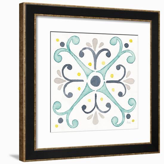 Garden Getaway Tile III White-Laura Marshall-Framed Art Print