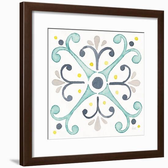 Garden Getaway Tile III White-Laura Marshall-Framed Art Print