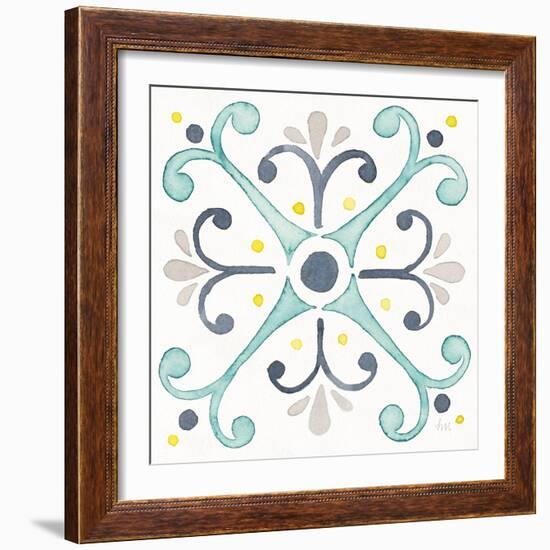 Garden Getaway Tile III White-Laura Marshall-Framed Art Print