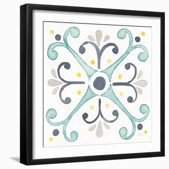 Garden Getaway Tile III White-Laura Marshall-Framed Art Print