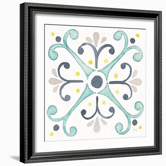 Garden Getaway Tile III White-Laura Marshall-Framed Art Print