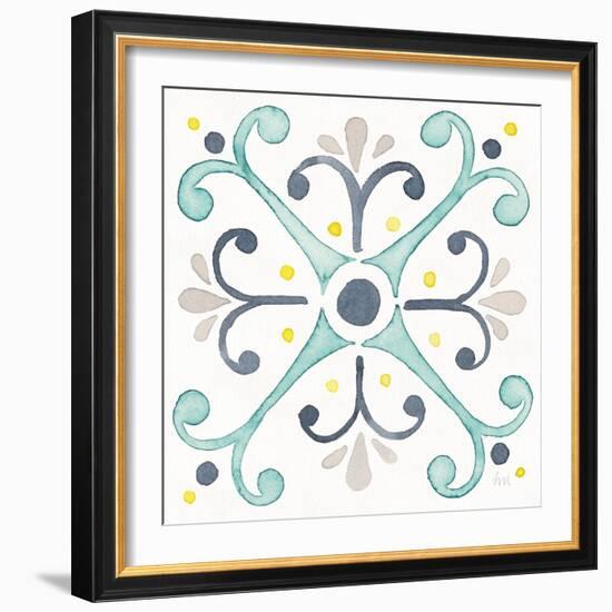 Garden Getaway Tile III White-Laura Marshall-Framed Art Print