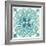 Garden Getaway Tile IV Teal-Laura Marshall-Framed Art Print