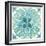 Garden Getaway Tile IV Teal-Laura Marshall-Framed Art Print