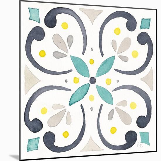 Garden Getaway Tile IV White-Laura Marshall-Mounted Art Print