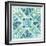 Garden Getaway Tile IX Teal-Laura Marshall-Framed Art Print