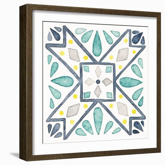 Garden Getaway Tile IX White-Laura Marshall-Framed Art Print