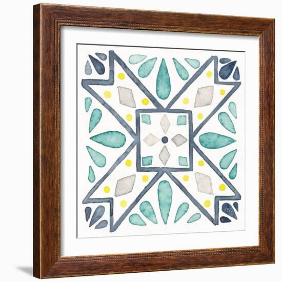 Garden Getaway Tile IX White-Laura Marshall-Framed Art Print