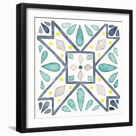 Garden Getaway Tile IX White-Laura Marshall-Framed Art Print