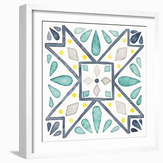 Garden Getaway Tile IX White-Laura Marshall-Framed Art Print