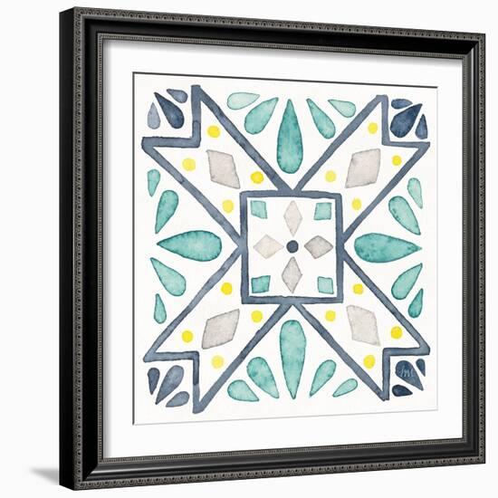 Garden Getaway Tile IX White-Laura Marshall-Framed Art Print