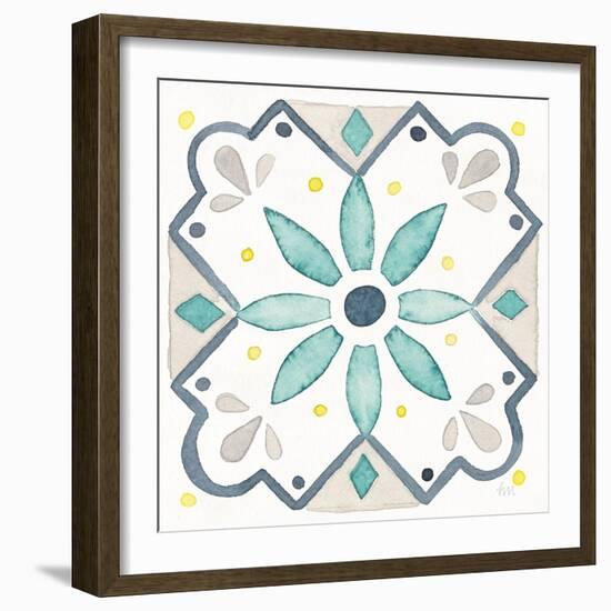 Garden Getaway Tile V White-Laura Marshall-Framed Art Print