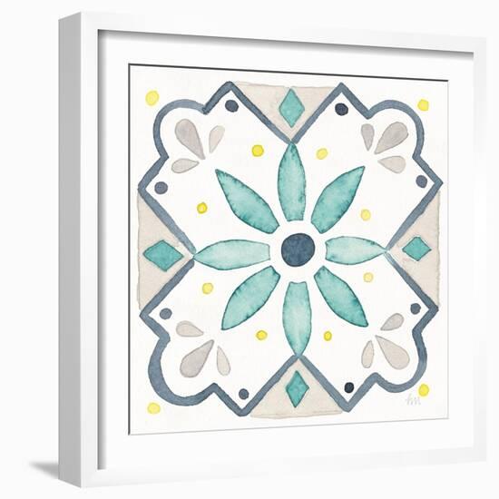 Garden Getaway Tile V White-Laura Marshall-Framed Art Print