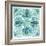 Garden Getaway Tile VI Teal-Laura Marshall-Framed Art Print