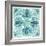 Garden Getaway Tile VI Teal-Laura Marshall-Framed Art Print