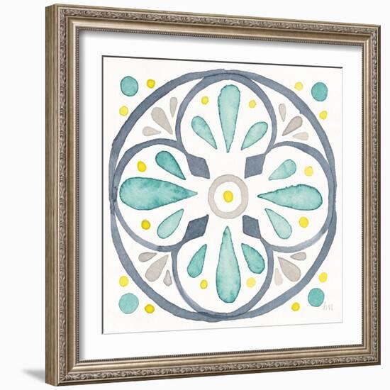 Garden Getaway Tile VI White-Laura Marshall-Framed Art Print