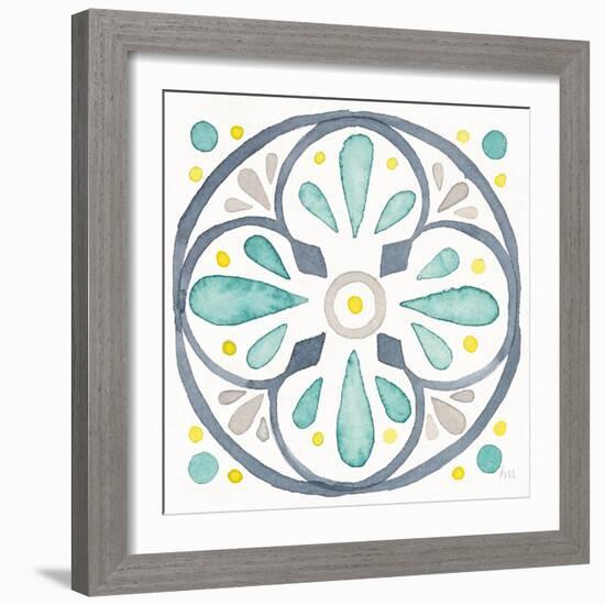 Garden Getaway Tile VI White-Laura Marshall-Framed Art Print