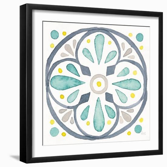 Garden Getaway Tile VI White-Laura Marshall-Framed Art Print
