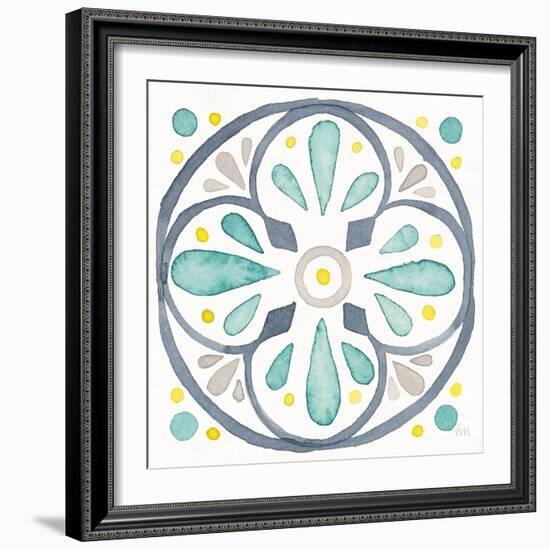 Garden Getaway Tile VI White-Laura Marshall-Framed Art Print