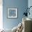 Garden Getaway Tile VII Blue-Laura Marshall-Framed Art Print displayed on a wall