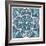 Garden Getaway Tile VII Blue-Laura Marshall-Framed Art Print