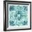 Garden Getaway Tile VII Teal-Laura Marshall-Framed Art Print