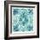 Garden Getaway Tile VII Teal-Laura Marshall-Framed Art Print