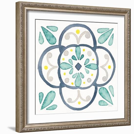 Garden Getaway Tile VII White-Laura Marshall-Framed Art Print