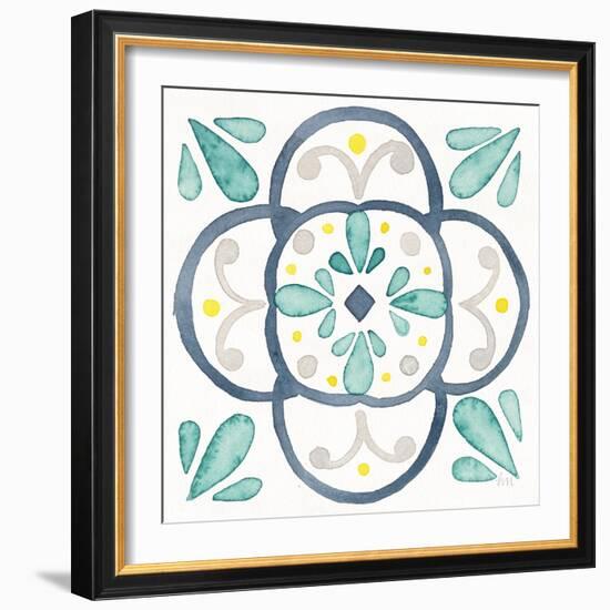 Garden Getaway Tile VII White-Laura Marshall-Framed Art Print