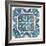 Garden Getaway Tile VIII Blue-Laura Marshall-Framed Art Print