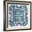 Garden Getaway Tile VIII Blue-Laura Marshall-Framed Art Print