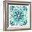 Garden Getaway Tile VIII Teal-Laura Marshall-Framed Art Print