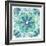 Garden Getaway Tile VIII Teal-Laura Marshall-Framed Art Print