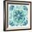 Garden Getaway Tile VIII Teal-Laura Marshall-Framed Art Print