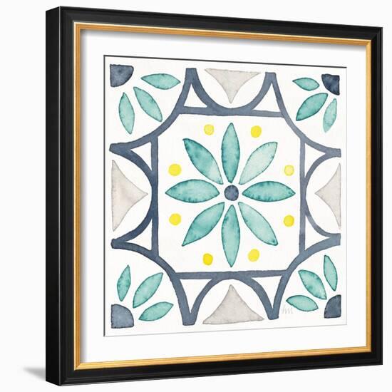 Garden Getaway Tile VIII White-Laura Marshall-Framed Art Print