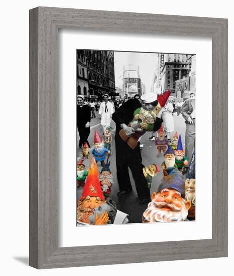Garden Gnomes - VJ Day-Barry Kite-Framed Art Print