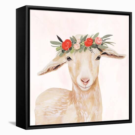 Garden Goat I-Victoria Borges-Framed Stretched Canvas