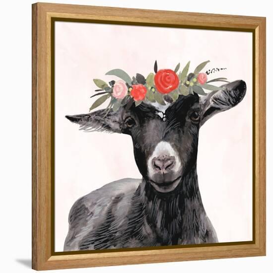 Garden Goat III-Victoria Borges-Framed Stretched Canvas