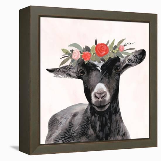 Garden Goat III-Victoria Borges-Framed Stretched Canvas