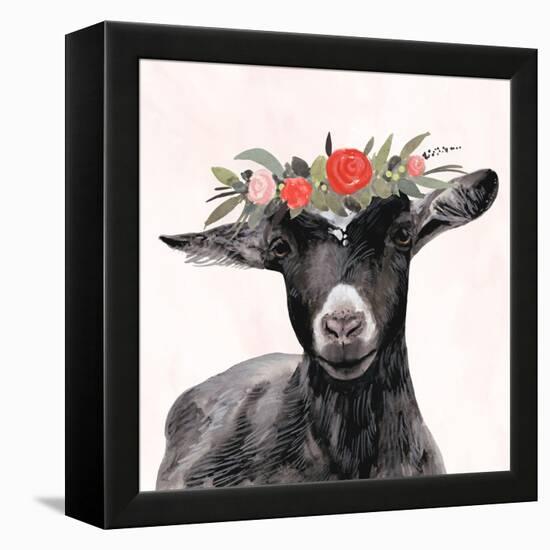 Garden Goat III-Victoria Borges-Framed Stretched Canvas