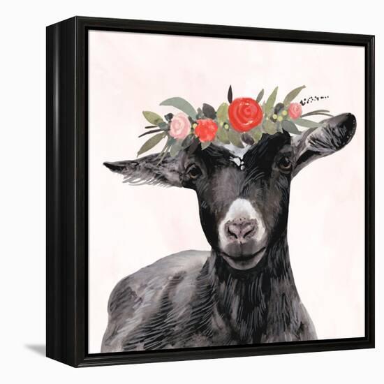 Garden Goat III-Victoria Borges-Framed Stretched Canvas