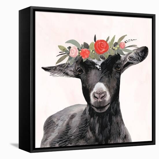 Garden Goat III-Victoria Borges-Framed Stretched Canvas