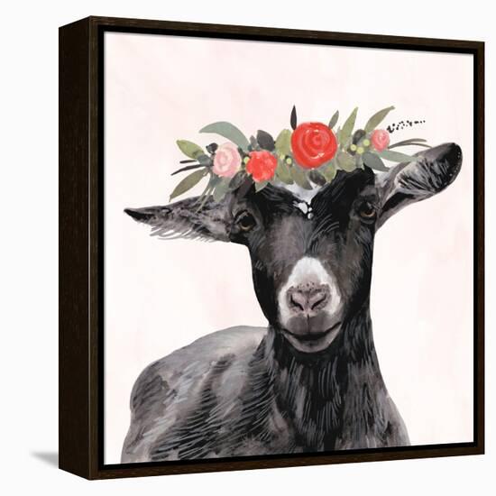 Garden Goat III-Victoria Borges-Framed Stretched Canvas