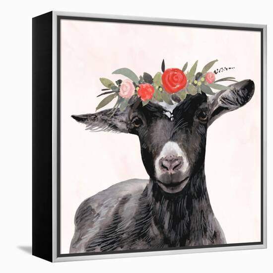 Garden Goat III-Victoria Borges-Framed Stretched Canvas